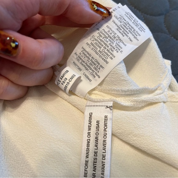J. Crew Long-sleeve drapey popover top cream off white size Large - Picture 6 of 8
